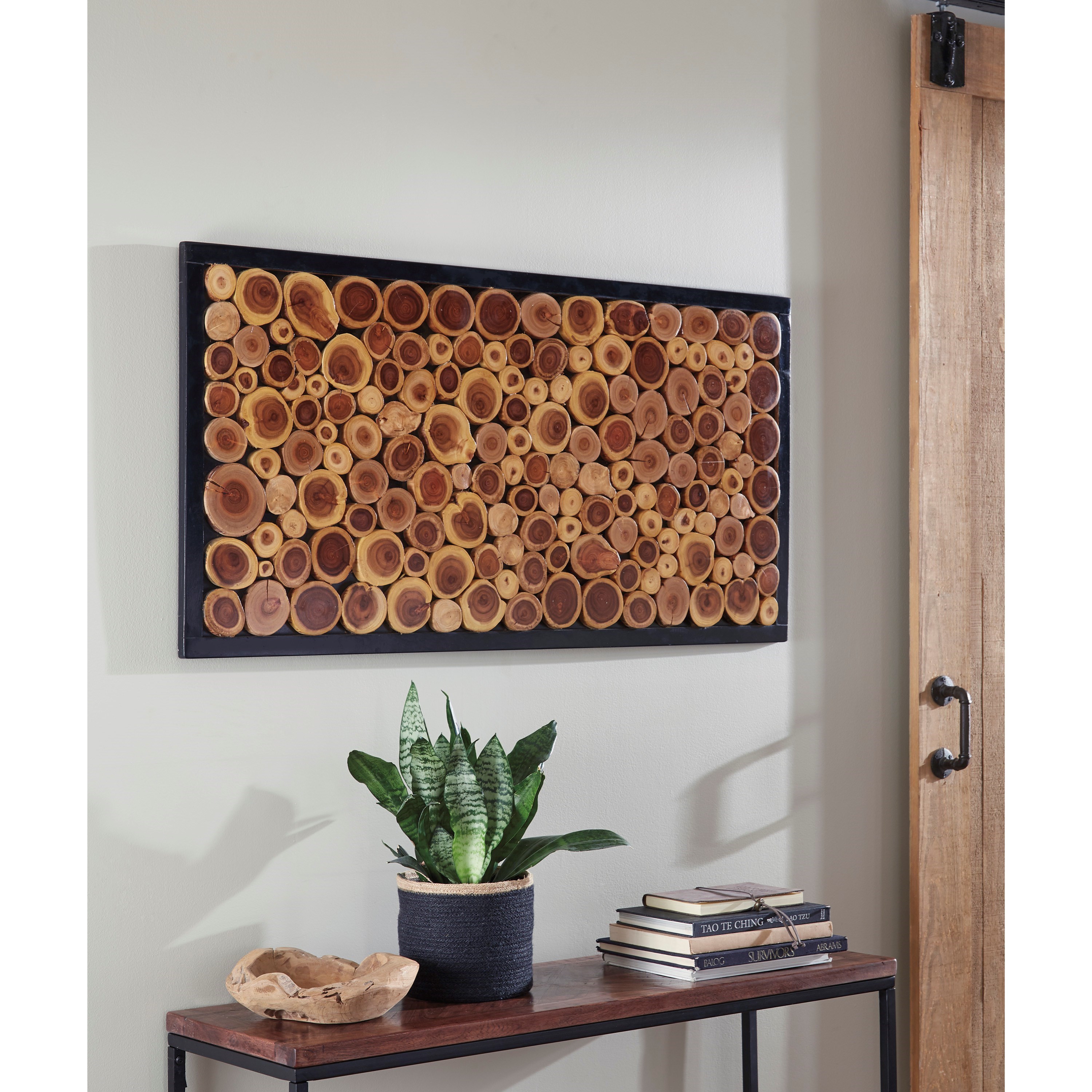 Signature Design by Ashley Wall Art A8010182 Jonford Wood Slice Wall